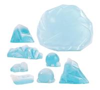 BAZEITFLOW Set 8 Pezzi Modelli Artici 3D Ghiacciaio e Pinguini Miniatura Decorazioni Natalizie Innevate per Acquari e Paesaggi Fai da Te Ornamenti Compatti per Casa e Addobbi Natalizi