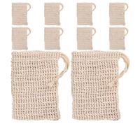 BAZEITFLOW Set da 10 Retine per Schiuma Viso in Cotone e Lino, Sacchetto per Sapone per Detergere e Pulire la Pelle, per Routine Quotidiana