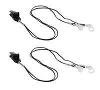 BAZEITFLOW Set da 2 Cordini di Sicurezza per Apparecchi Acustici Clip Stabilizzatrice in Silicone Nero Cinturino Antiscivolo e Resistente All’Umidità per Uso Quotidiano degli Anziani