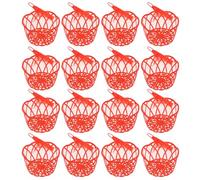 BAZEITFLOW Set da 20 Sacchetti in Rete Riutilizzabili per Uova con Fibbie Cestino Plastica Ventilato Rosso per Conservazione Frutta Verdura e Bollitura Frutti di Mare in Supermercati e