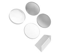 BAZEITFLOW Set di Lenti Ottiche in Vetro da 5 Pezzi Lente Convessa e Lente Concava Trasparente Kit Didattico per Esperimenti di Fisica e Attrezzatura Ottica per Insegnanti e Studenti