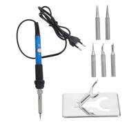 BAZEITFLOW Set di Utensili per Saldatore Elettrico Portatile Punta Versatile e Struttura in Lega di Alluminio Blu, Kit Compatto e Regolabile per Saldature Professionali