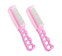 BAZEITFLOW Spazzola Antistatica in Metallo Per Parrucche Da Bambola, Set 2 Pezzi Rosa, Resistente Al Calore, Pettine Scorrevole Per Acconciature Delicate, Per Ragazze e Donne