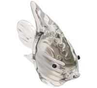 BAZEITFLOW Statuette in Cristallo di Pesce Tropicale Soffiato a Mano, Ornamenti in Vetro a Forma di Creatura Marina Trasparente, Decorazioni da Giardino e Mini Acquari per Ambienti Casa