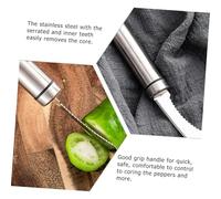 BAZEITFLOW Strumento Corer per Peperoni in Acciaio Inossidabile Rimuovi Semi Facile e Veloce per Cucina Domestica e Professionale Gadget per Peperoncini e Frutta