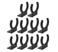 BAZEITFLOW Supporto Microfono a Muro 10pezzi Nero in Plastica Gancio Apertura 5cm per Karaoke e Registrazione Casalinga Fissaggio Stabile e Durevole
