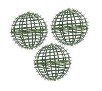 BAZEITFLOW Supporto per Piante Artificiali a Forma di Palla 20 CM in Plastica Set da 3 Portapalle D’Erba per Decorazioni Giardino Matrimoni e Arredamento Casa