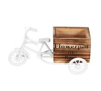 BAZEITFLOW Supporto Portavaso in Legno a Triciclo da Interno, Espositore Angolare Decorativo per Piante e Fiori, Piedistallo Stabile Piccolo per Scrivania e Tavolo da Giardino