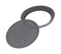 BAZEITFLOW Teglia per Pizza Antiaderente con Fondo Removibile, Teglia Rotonda Forata da 20 Cm in Acciaio al Carbonio, per Forno Professionale e Uso Commerciale