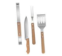 BAZEITFLOW Utensili Per Pinza Spatola Forchetta e Taglierina Per Barbecue Accessori Per Portatile Campeggio Kit Per Grigliare