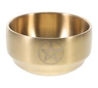 BAZEITFLOW Vaschetta per sacrificio in ottone vintage con simbolo versatile e portacandele per altare, materiale durevole, ciotola decorativa fatta a mano per Wicca Ritual e Pagan Decor
