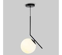 BAZHIMAO Lampada a sospensione vintage a globo in vetro nero, D7,9" * H15,7" (20*40 cm), diametro paralume 5,9" (15 cm), per camera da letto, soggiorno, sala da pranzo, cucina