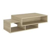 Baziroo Tavolino da caffè in legno, tavolino d'accento, tavolino da salotto, tavolino piccolo adatto per interni ed esterni, design moderno ed elegante, rovere Sonoma, 105 x 55 x 32 cm