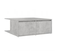 Baziroo Tavolino da caffè in legno, tavolino d'accento, tavolino da salotto, tavolino piccolo adatto per interni ed esterni, design moderno ed elegante, grigio cemento, 80 x 80 x 31 cm