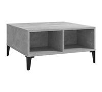 Baziroo Tavolino da caffè in legno, tavolino d'accento, tavolino da salotto, tavolino piccolo adatto per interni ed esterni, design moderno ed elegante, grigio cemento, 60 x 60 x 30 cm