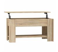 Baziroo Tavolino da salotto in legno, regolabile in altezza, adatto per interni ed esterni, design moderno ed elegante, rovere Sonoma, 101 x 49 x 52 cm