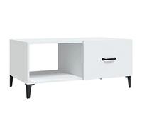 Baziroo Tavolino da salotto in legno, tavolino da salotto, tavolino d'accento, adatto per interni ed esterni, design moderno ed elegante, bianco, 90 x 50 x 40 cm