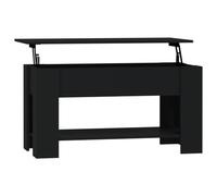 Baziroo Tavolino da salotto in legno, tavolino regolabile in altezza, tavolino da salotto, tavolino piccolo, adatto per interni ed esterni, design moderno ed elegante, nero, 101 x 49 x 52 cm