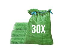 Bazko 30 sacchi a rete Raschel, 42 x 60 cm, 15 kg, colore verde, sacchi a rete con cordino, per patate, cipolle, per legna da ardere