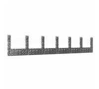 BAZZI Gabbioni Metallici per Pietre Gabbione in Rete Metallici Gabbione a U con 7 Pali in Ferro 740x20x150 cm