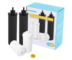 BB-9-2 Filtro Dell'acqua Compatibile con Berkeyy Purificazione Elementi,2 Filtri a Carbone Attivo e 2 PF.2 Filtri Fluoruro Compatibile con Serie Travel Big Royal Imperial Crown Light (4 pezzi)