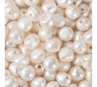 BB Beadthoven - 100 perline naturali d'acqua dolce da 7-8 mm, foro grande, 1,6 mm, perle barocche, per bracciali, cordini in pelle, creazione di gioielli