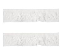 BB Beadthoven Beadthoven - Nastro con frange in cotone bianco, 9,1 m, con nappe, 60 mm, in fibra, nastro ricamato per abbigliamento, matrimoni, tende, abiti, decorazioni per la casa