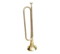 BB Bugle - Tromba da cavalleria in ottone giallo con guanti, 47 cm, per principianti e bambini, facile da suonare, strumento in ottone