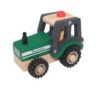 BB&Co Green Wooden Tractor with Rubber Wheel