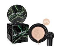 BB Cream Mushroom-Tip Air Cushion - Trucco nude idratante e naturale, include un pennello in spugna per fondotinta per un look veloce e perfetto (avorio/bianco naturale/marrone scuro)