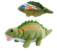 BB FUN HOUSE Astuccio per bambini, in peluche 3D, motivo: cane, dinosauro, astuccio morbido per cancelleria, per ragazze e ragazzi, materiale scolastico, Dinosauro verde, S to M, moderno