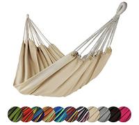 BB Sport Amaca Giardino 200 x 140 cm Cotone Morbido Massima Portata 200 kg Interno Escursionismo Esterno Borsa Transporto, Colore:Spiaggia
