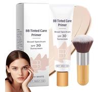 BB Tinted Care Primer with Brush,BB Cream Tinted Moisturizer with Broad SpectrumSpf,Moisturizer,Hydrates & Smooths Your Skin,Brightens,Suitable for women (Ivory, 1Pcs)