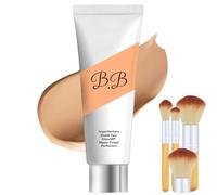 BB Tinted Moisturizer, BB Tinted Care Primer, Full Coverage BB Tinted Care Primer con pennello, BB Cream Tinted Moisturizer, idrata e leviga la pelle (#03 Grano)
