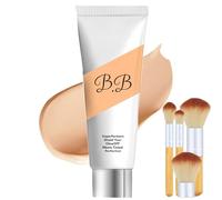 BB Tinted Moisturizer, BB Tinted Care Primer, Full Coverage BB Tinted Care Primer con pennello, BB Cream Tinted Moisturizer, idrata e leviga la pelle (#02 Natura)