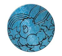 BB-Toy-Trades Compatibile con PKM TCG Pin Flipping Coin Shiny Trading Card Carte da Collezione Moneta con BB-Toy-Trades Protezione Spedizione - Sviluppi prismatici - Evoli Azzurro