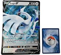 BB-Toy-Trades TCG PKM - Cartolina da collezione XXL Black Star Promo Mappa Lugia V SWSH301 - Tedesca - Fullart Holo Mega Jumbo Oversize con custodia BB-Toy-Trades (Lugia DE)