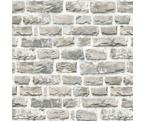 BB51122-Mattoncini E Più Carta Da Parati Effetto Muro In Grigio Argento Galerie