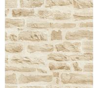 BB51128 - Carta Da Parati Beige Effetto Mattoni Galerie