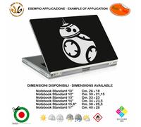 BB8 star wars robot adesivo notebook tablet sticker pvc black white cropped