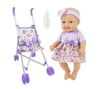 Bbaby Pram Pushchair Ride On Cart - collapsiblee Nursery roleplayy Kit Clip Mount Frame Alternative Realistic Styling Lightweight Build | Garden Patio Leis Activity Feeding Bottle Accessory Simulation