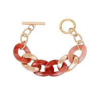 Bbajszx Bracciale a Catena in Resina Bracciale Rigido alla per Donna Catena da Polso a Lunghezza Regolabile Accessori Autunno Inverno Fatti a Mano Bracciale Color Caramello
