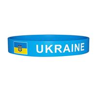 Bbajszx Bracciale con Bandiera Nazionale del Paese ' Ucraina Bracciale in Silicone Elastico e indeformabile qualità Bracciale per Coppia Donna Uomo Silicone Ucraina