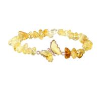 Bbajszx Bracciale in Pietra Cristalli Naturali con Ciondolo a Farfalla Disegni Regolabili Gioielli energia curativa per rilassamento Bracciale a Farfalla con Cristalli curativi