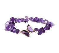 Bbajszx Bracciale in Pietra Cristalli Naturali con Ciondolo a Farfalla Disegni Regolabili Gioielli energia curativa per rilassamento Bracciale a Farfalla con Cristalli curativi