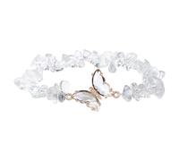 Bbajszx Bracciale in pietra cristalli naturali con ciondolo a farfalla Disegni regolabili Gioielli energia curativa per rilassamento Bracciale a farfalla con cristalli curativi