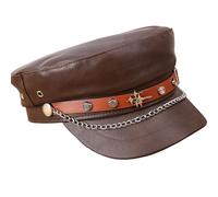 Bbajszx Cappello in Pelle PU Facile da Pulire è Dotato Parte Superiore Piatta e Catena Comoda Manutenzione e Un Cappello Impermeabile da Indossare Giorno