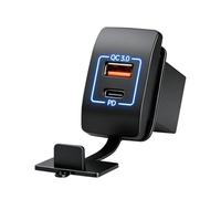 Bbajszx Caricabatterie da Auto rapidi a Doppia Porta USB PD30W Tipo C e 18W con Protezioni da sovraccarico, sovratensione e sovracorrente Dispositivo per Auto a Doppia Porta con Luce a LED