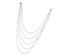 Bbajszx Catena per corpo con perle a più strati per matrimoni e feste da donna con accessorio elegante per feste dal design portatile
