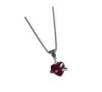 Bbajszx Collana con ciondolo in vetro a forma cuore abbracciante Regali perfetti per un Collana elegante con catenina per gioielli alla Regalo compleanno Collana con cuore d ' amore